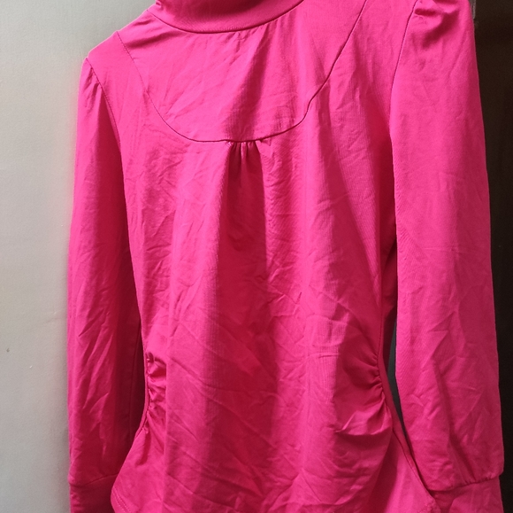 Turtle Neck Pink Rouched Warm Top.. - Picture 5 of 11